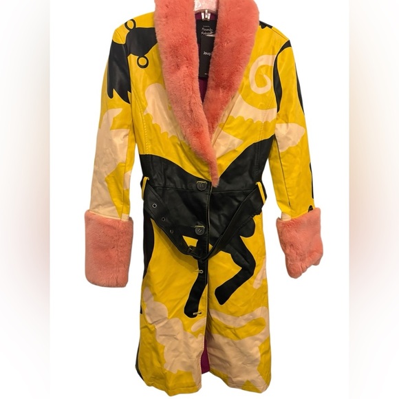 Desigual Yellow and Pink Trench Coat - Picture 7 of 9